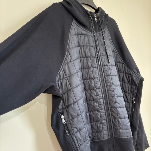 OLD NAVY BLACK Zip Up Long Sleeve Soft Slouchy Dynamic Fleece Hybrid Hoodie XXL - Picture 5 of 16